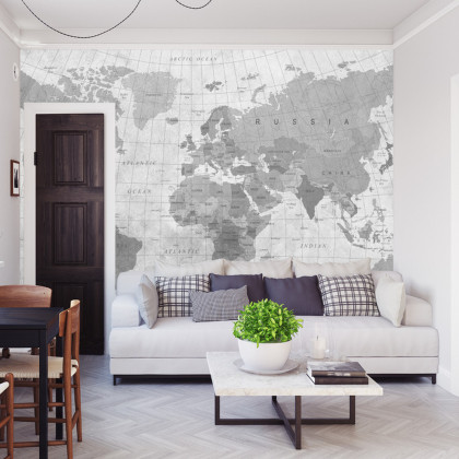 Fototapeta Mapa Świata Teksturowanej Monochromatyczne