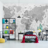 Fototapeta Mapa Świata Teksturowanej Monochromatyczne