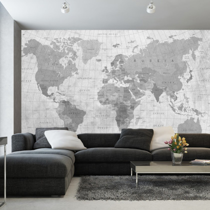 Fototapeta Mapa Świata Teksturowanej Monochromatyczne