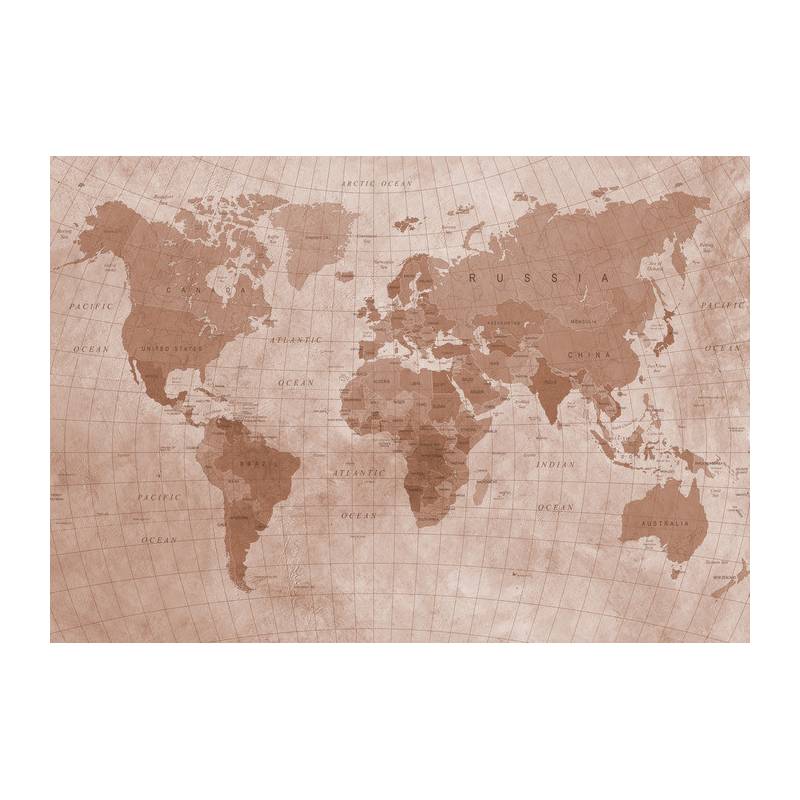 Fototapeta Mapa Świata Teksturowanej Sepii