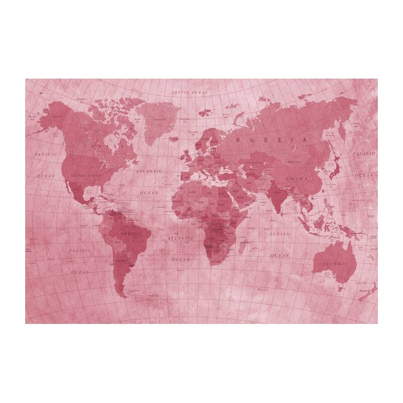 Fototapeta Mapa Świata Teksturowana Na Czerwono