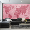 Fototapeta Mapa Świata Teksturowana Na Czerwono