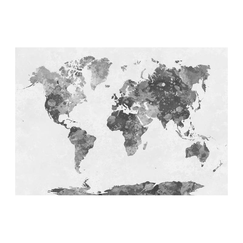 Fototapeta Mapa Świata Akwarela Monochromatyczne