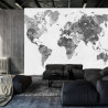 Fototapeta Mapa Świata Akwarela Monochromatyczne