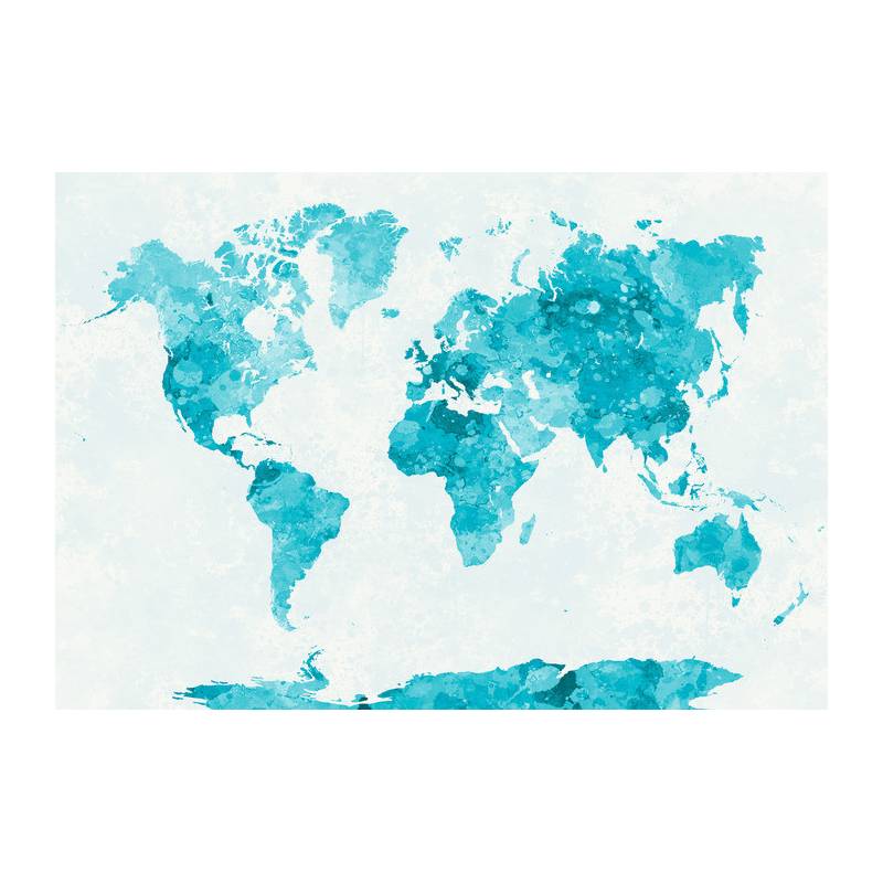 Fototapeta Akwarela Mapa Świata Turkus