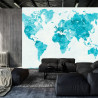 Fototapeta Akwarela Mapa Świata Turkus