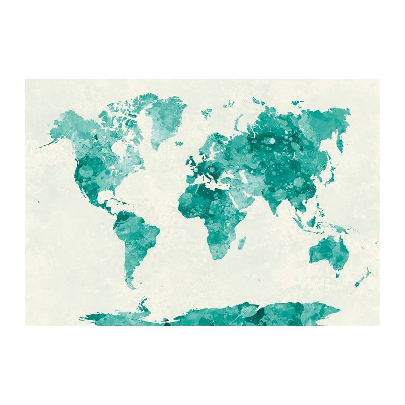 Fototapeta Mapa Świata Akwarela Zielony
