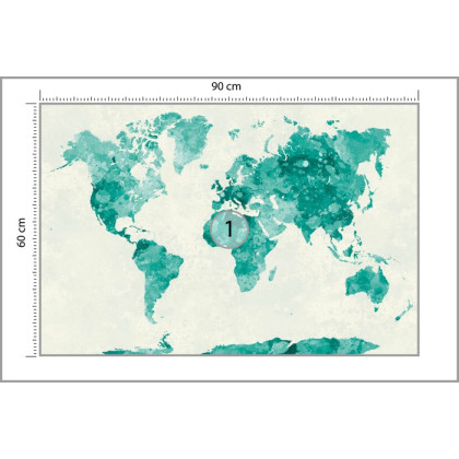 Fototapeta Mapa Świata Akwarela Zielony