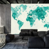 Fototapeta Mapa Świata Akwarela Zielony