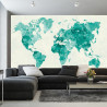 Fototapeta Mapa Świata Akwarela Zielony