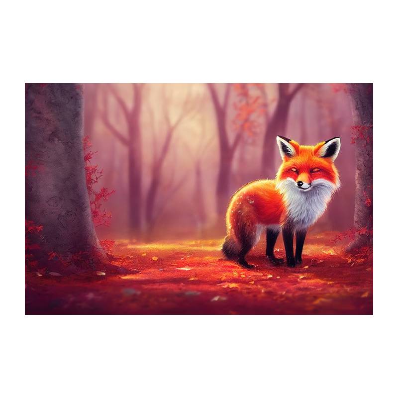 Fototapeta Woodland Fox In Autumn, Created With Ai, Artificial Intelligence