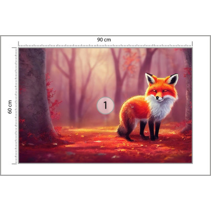 Fototapeta Woodland Fox In Autumn, Created With Ai, Artificial Intelligence