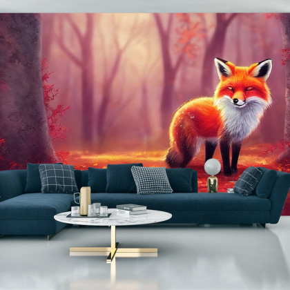 Fototapeta Woodland Fox In Autumn, Created With Ai, Artificial Intelligence