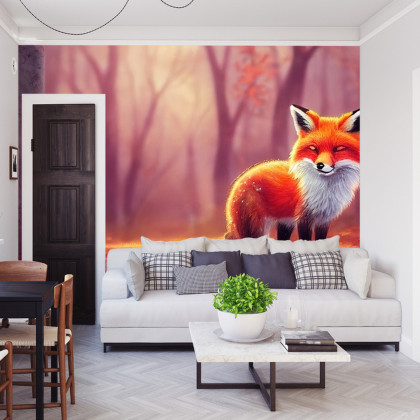 Fototapeta Woodland Fox In Autumn, Created With Ai, Artificial Intelligence