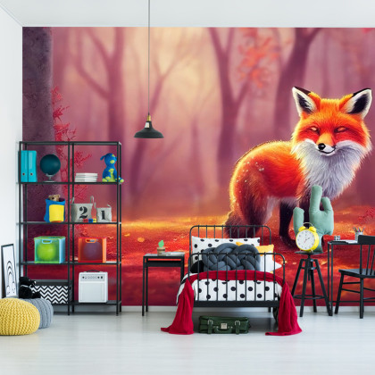 Fototapeta Woodland Fox In Autumn, Created With Ai, Artificial Intelligence