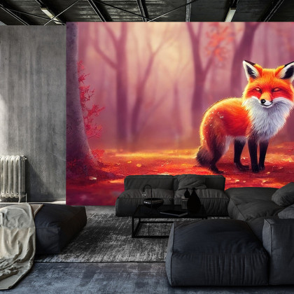 Fototapeta Woodland Fox In Autumn, Created With Ai, Artificial Intelligence