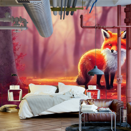 Fototapeta Woodland Fox In Autumn, Created With Ai, Artificial Intelligence