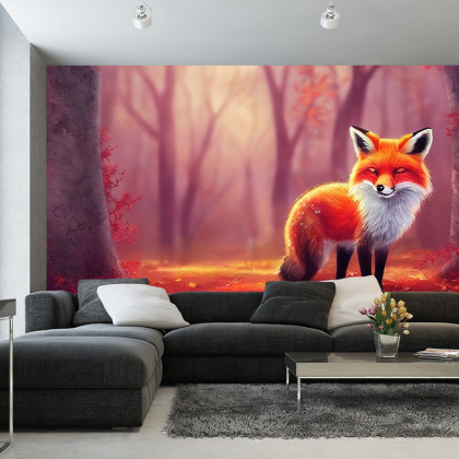 Fototapeta Woodland Fox In Autumn, Created With Ai, Artificial Intelligence