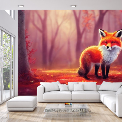 Fototapeta Woodland Fox In Autumn, Created With Ai, Artificial Intelligence