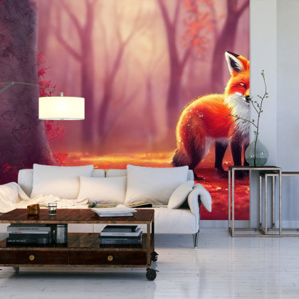 Fototapeta Woodland Fox In Autumn, Created With Ai, Artificial Intelligence