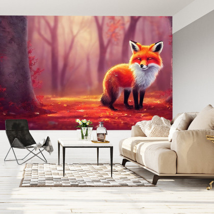 Fototapeta Woodland Fox In Autumn, Created With Ai, Artificial Intelligence