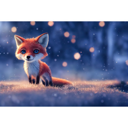 Fototapeta Woodland Fox In Winter Snow, Created With Ai, Artificial Intelligence