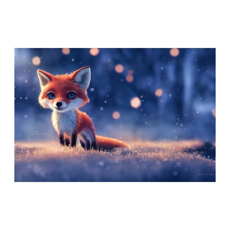 Fototapeta Woodland Fox In Winter Snow, Created With Ai, Artificial Intelligence