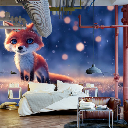 Fototapeta Woodland Fox In Winter Snow, Created With Ai, Artificial Intelligence