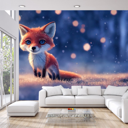 Fototapeta Woodland Fox In Winter Snow, Created With Ai, Artificial Intelligence