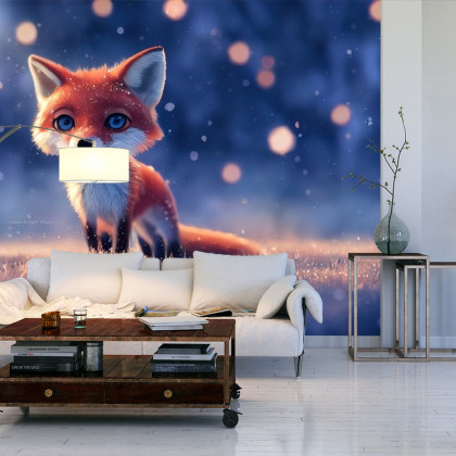 Fototapeta Woodland Fox In Winter Snow, Created With Ai, Artificial Intelligence