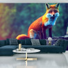 Fototapeta Fox Sitting In The Woods With Weird Eyes