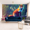 Fototapeta Fox Sitting In The Woods With Weird Eyes