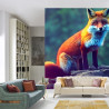 Fototapeta Fox Sitting In The Woods With Weird Eyes
