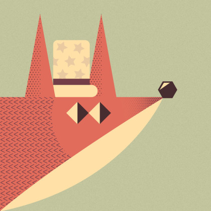Fototapeta Of A Fox With A Hat