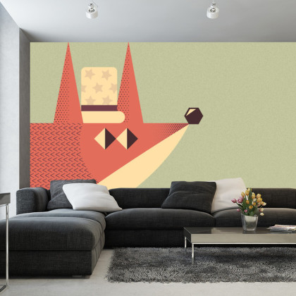 Fototapeta Of A Fox With A Hat