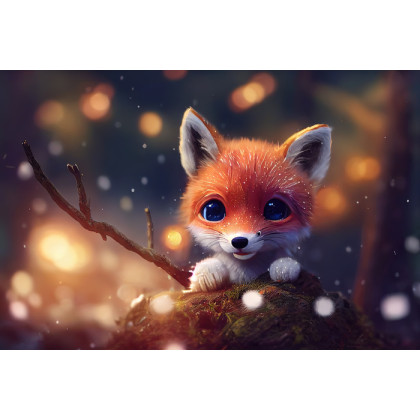 Fototapeta Red Fox Cub In The Snow