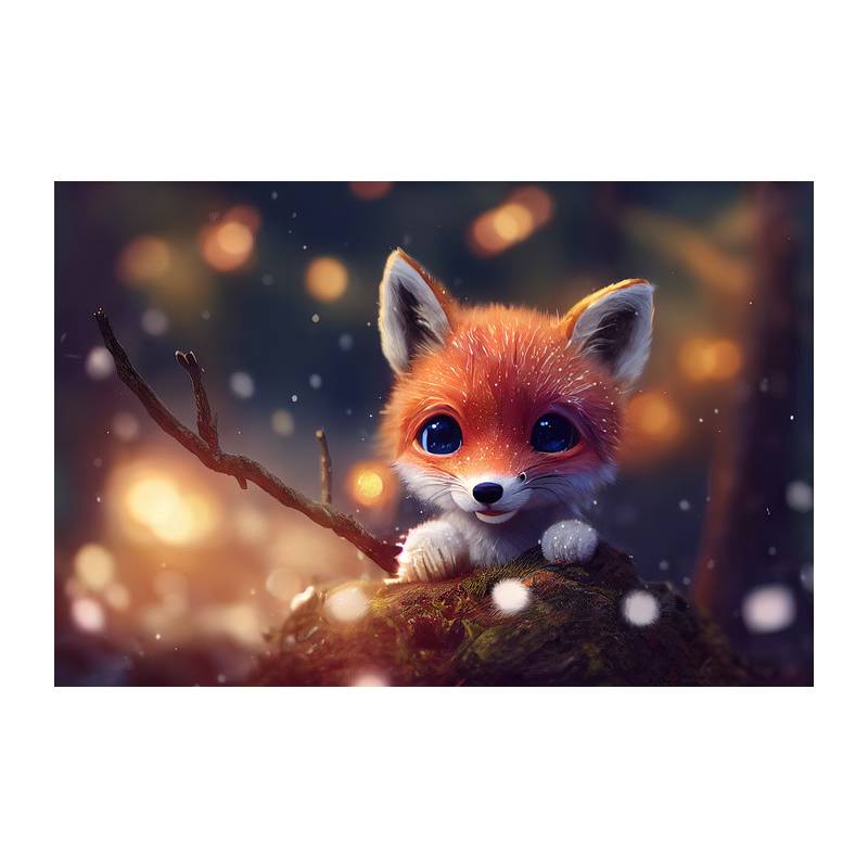 Fototapeta Red Fox Cub In The Snow