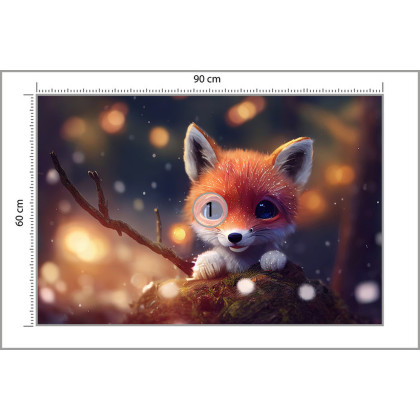 Fototapeta Red Fox Cub In The Snow