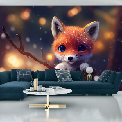 Fototapeta Red Fox Cub In The Snow