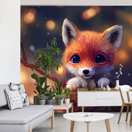 Fototapeta Red Fox Cub In The Snow