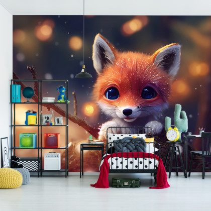 Fototapeta Red Fox Cub In The Snow