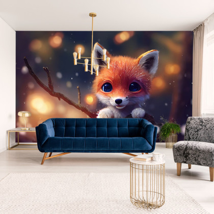 Fototapeta Red Fox Cub In The Snow