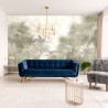 Fototapeta Tropical Trees And Leaves In Foggy Forest Wallpaper Design - 3D