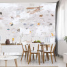 Fototapeta Animals World Map For Kids Wallpaper Design