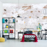 Fototapeta Animals World Map For Kids Wallpaper Design