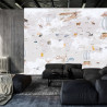 Fototapeta Animals World Map For Kids Wallpaper Design