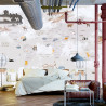 Fototapeta Animals World Map For Kids Wallpaper Design
