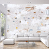 Fototapeta Animals World Map For Kids Wallpaper Design