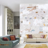 Fototapeta Animals World Map For Kids Wallpaper Design