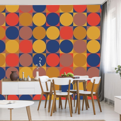 Fototapeta Retro Pattern, Geometric Colorful Abstract